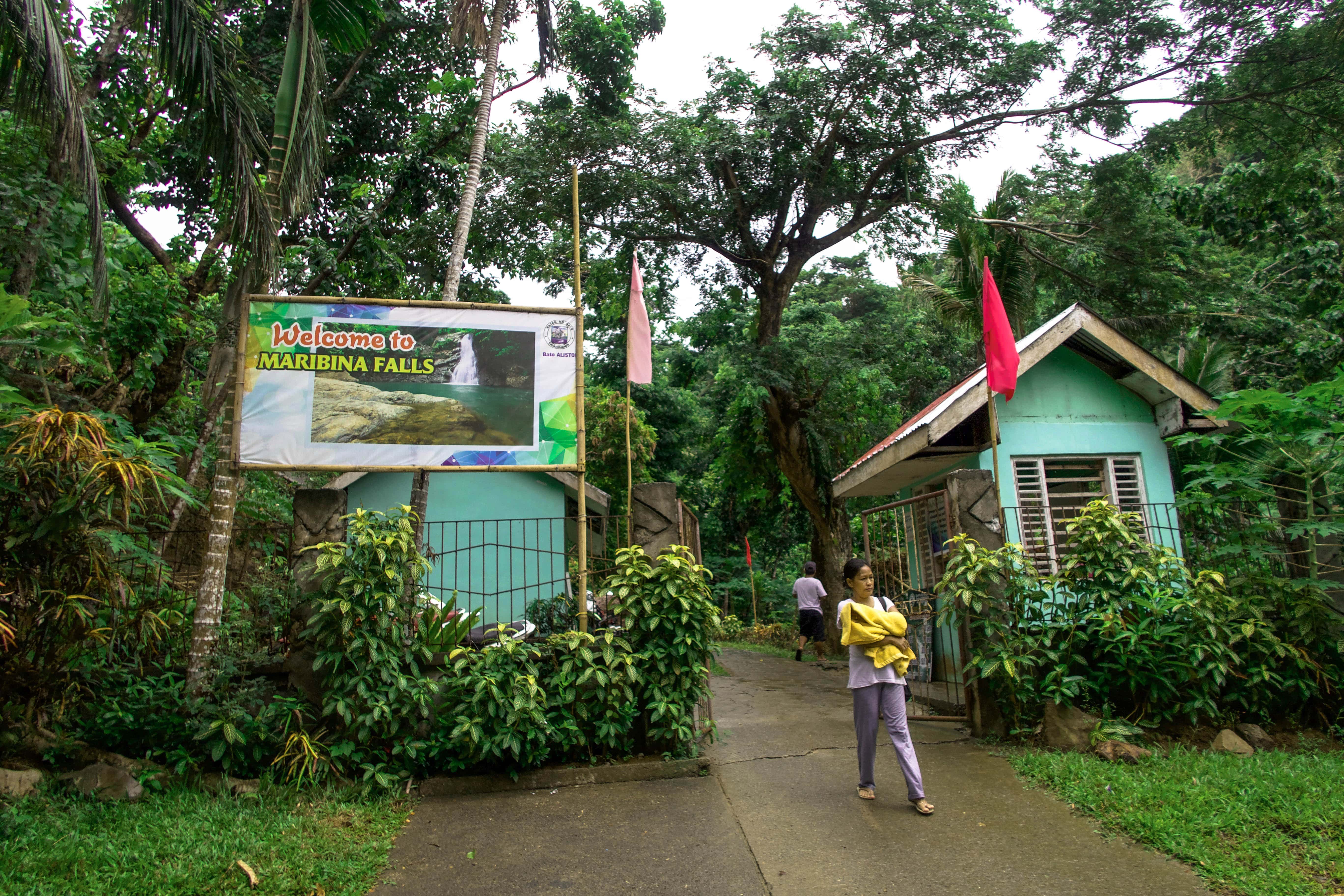 entrance of maribina falls in bato catanduanes philippines